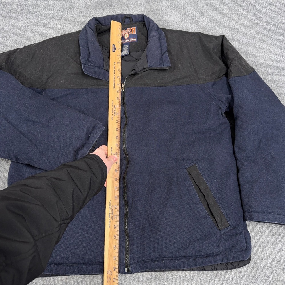 Duluth Trading Co Jacket Mens XLT Navy Goose Down Nylon Canvas Puffer Full Zip - Picture 5 of 8